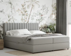 Boxspringbed EVEREST 180x200 met bedlade - stof lichtgrijs (bekleding Fancy 85)
