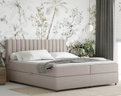 Boxspringbed EVEREST 180x200 met bedlade - stof donkerbeige (bekleding Fancy 11)