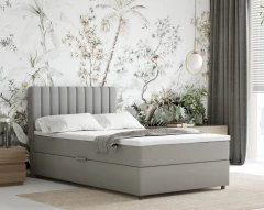Boxspringbed EVEREST 120x200 met bedlade - stof lichtgrijs (bekleding Fancy 85)