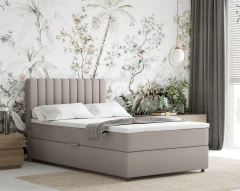 Boxspringbed EVEREST 120x200 met bedlade - stof donkerbeige (bekleding Fancy 11)