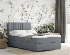 Boxspringbed EVEREST 120x200 met bedlade - stof grijs (bekleding Faro 4)
