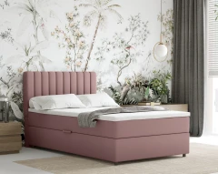 Boxspringbed EVEREST 120x200 met bedlade - stof roze (Kronos 27)