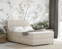 Boxspringbed EVEREST 120x200 met bedlade - stof beige (bekleding Bondo 01)