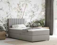 Boxspringbed EVEREST 100x200 met bedlade - stof Lichtgrijs (bekleding Fancy 85)