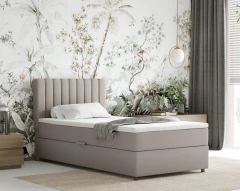 Boxspringbed EVEREST 100x200 met bedlade - stof Donkerbeige (bekleding Fancy 11)