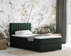 Boxspringbed EVEREST 100x200 met bedlade - stof Donkergroen (bekleding Fancy 39)