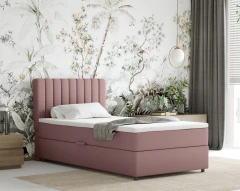 Boxspringbed EVEREST 100x200 met bedlade - stof roze (bekleding Kronos 27)