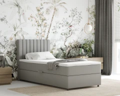 Boxspringbed EVEREST 90x200 met bedlade - stof lichtgrijs (bekleding Fancy 85)