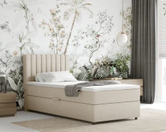 Boxspringbed EVEREST 90x200 met bedlade - stof beige (bekleding Bondo 01)