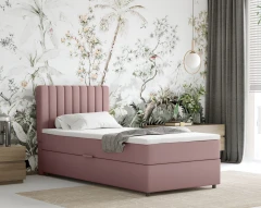 Boxspringbed EVEREST 90x200 met bedlade - stof roze (bekleding Kronos 27)