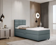 REVE boxspringbed 90x200 stof duifblauw - Bondo 09