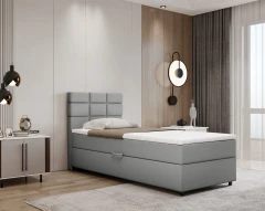 REVE boxspringbed 90x200 stof lichtgrijs - Fancy 85