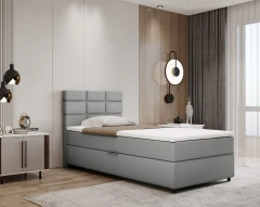 REVE boxspringbed 100x200 stof lichtgrijs - Fancy 85