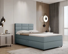 REVE boxspringbed 120x200 stof duifblauw - Bondo 09