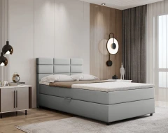 REVE boxspringbed 120x200 stof lichtgrijs - Fancy 85