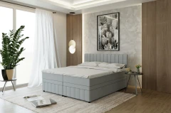 AVALON boxspringbed 180x200 cm stof Grau - Fancy 85