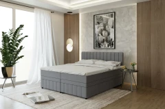 AVALON boxspringbed 180x200 cm stof Grau - Fancy 90