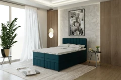 AVALON boxspringbed 140x200 stof Dunkeltürkis - Kronos 4