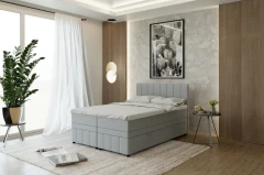 AVALON boxspringbed 140x200 stof Grau - Fancy 85
