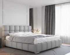 Gestoffeerd bed BLISS 180x200cm met bedlade - Grijs (bekleding Raven 06)