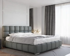 Gestoffeerd bed BLISS 180x200cm met bedlade - Grijs (bekleding Raven 10)