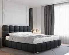 Gestoffeerd bed BLISS 180x200cm met bedlade - Zwart (bekleding Raven 18)