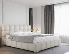 Gestoffeerd bed BLISS 180x200cm met bedlade - Beige (bekleding Raven 22)