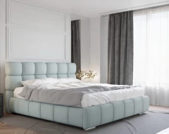 Gestoffeerd bed BLISS 180x200cm met bedlade - Blauw (bekleding Raven 80)