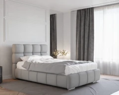 Gestoffeerd bed BLISS 120x200cm met bedlade - grijs (bekleding Raven 06)