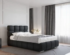 Gestoffeerd bed BLISS 120x200cm met bedlade - zwart (bekleding Raven 18)