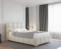 Gestoffeerd bed BLISS 120x200cm met bedlade - beige (bekleding Raven 22)