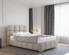 Gestoffeerd bed BLISS 120x200cm met bedlade - bruin (bekleding Raven 30)