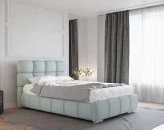 Gestoffeerd bed BLISS 120x200cm met bedlade - blauw (bekleding Raven 80)