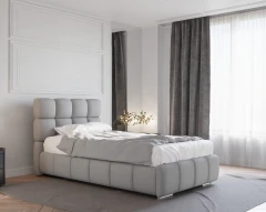 Gestoffeerd bed BLISS 100x200cm met bedlade - grijs (bekleding Raven 06)