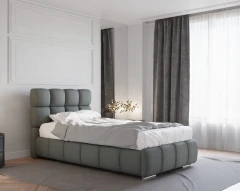 Gestoffeerd bed BLISS 100x200cm met bedlade - grijs (bekleding Raven 10)