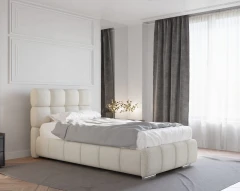 Gestoffeerd bed BLISS 100x200cm met bedlade - beige (bekleding Raven 22)