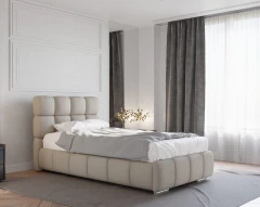 Gestoffeerd bed BLISS 100x200cm met bedlade - bruin (bekleding Raven 30)
