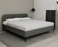 MAVILO 180x200cm, gestoffeerd bed, tweepersoonsbed, stof grijs - Raven 10
