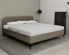 MAVILO 180x200cm, gestoffeerd bed, tweepersoonsbed, stof bruin - Raven 30