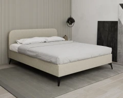 MAVILO 160x200cm, gestoffeerd bed, tweepersoonsbed, stof beige - Raven 22