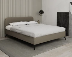 MAVILO 160x200cm, gestoffeerd bed, tweepersoonsbed, stof bruin - Raven 30