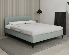 MAVILO 160x200cm, gestoffeerd bed, tweepersoonsbed, stof blauw - Raven 80