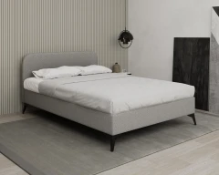 MAVILO 140x200cm, gestoffeerd bed, tweepersoonsbed, stof grijs - Raven 06