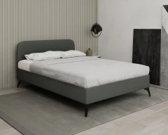 MAVILO 140x200cm, gestoffeerd bed, tweepersoonsbed, stof grijs - Raven 10