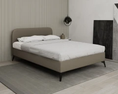 MAVILO 140x200cm, gestoffeerd bed, tweepersoonsbed, stof bruin - Raven 30