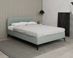 MAVILO 140x200cm, gestoffeerd bed, tweepersoonsbed, stof blauw - Raven 80