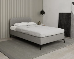 MAVILO 120x200cm, gestoffeerd bed, comfortbed, eenpersoonsbed, stof grijs - Raven 06