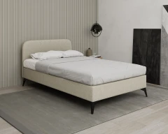 MAVILO 120x200cm, gestoffeerd bed, comfortbed, eenpersoonsbed, stof beige - Raven 22