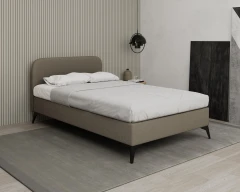 MAVILO 120x200cm, gestoffeerd bed, comfortbed, eenpersoonsbed, stof bruin - Raven 30