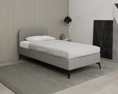 MAVILO 100x200cm, gestoffeerd bed, eenpersoonsbed, stof grijs - Raven 06